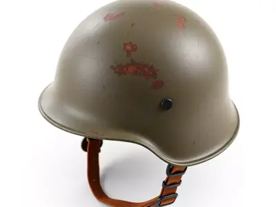 Worn Military Helmet PBR Game Ready Low-poly 3D model