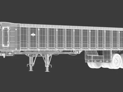 Trailstar Tri-Axle Frameless End Dump Trailer 3D model