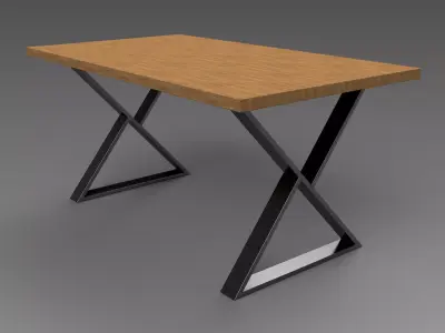 Industrial dinning table modern TYPE 2 3D model
