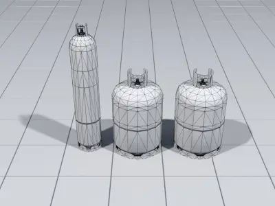 Gas canisters Low-poly 3D model purchase