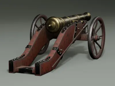 Old French artillery cannon 18 senchury  3D model