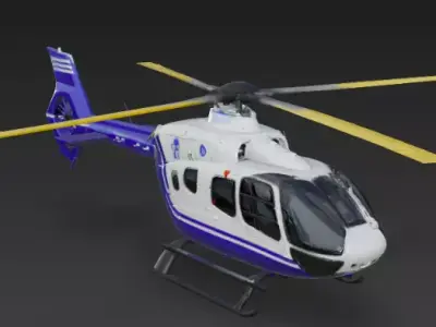 3d Commercial Helicopter Model 3D model
