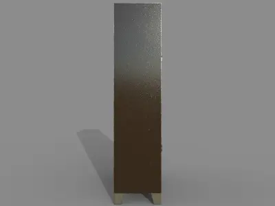 Old Military Green Steel Cabinet Low-poly 3D model
