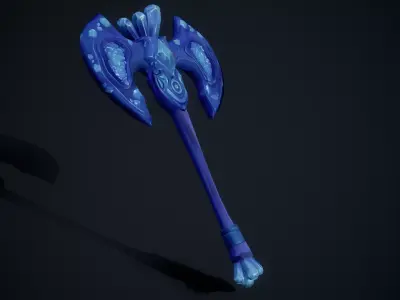 Stylized Diamond Axe Low Poly PBR Game Ready Low-poly 3D model