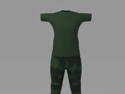 Military Uniform Low-poly 3D model