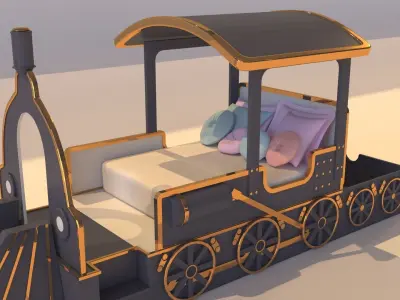bed train  3D model