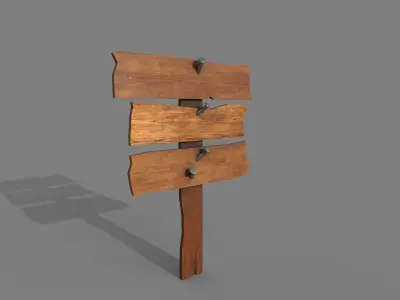Wood Sing Low-poly 3D model