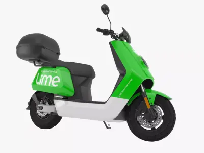 Lime Moped Low-poly 3D model