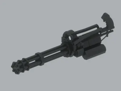 Low Poly Minigun 3D model