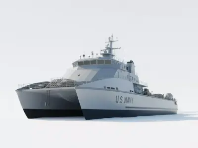 US Navy Catamaran Littoral Combat Ship Low-poly 3D model