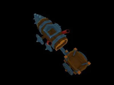 Driller and Cart lowpoly stylized with handpainted textures Low-poly 3D model