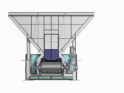 Hopper feeder for aggregates 3D model