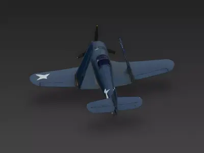 WWII Carrier-Based Navy Fighter 3D Model Low-poly 3D model