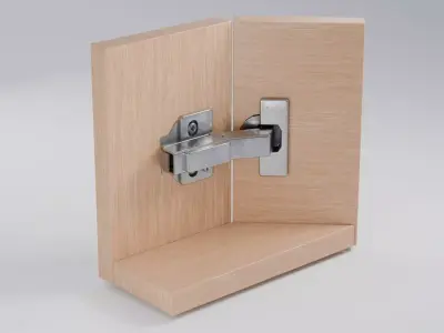 Cabinet Hydraulic Corner Cup Hinge 45 animated Low-poly 3D model Low-poly 3D model