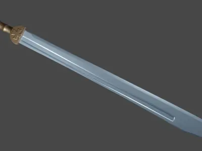 Grossmesser sword with Gladius handle Low-poly 3D model