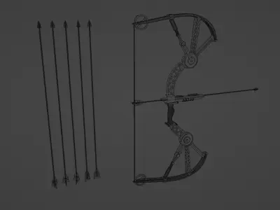  High Tech Bow LightArrowWeapon - LAW 3D Model 3D model