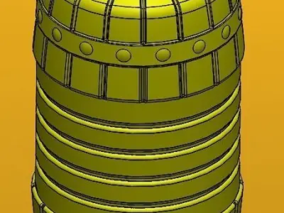 Plastic bottle one and a half liters type barrel 3D print model