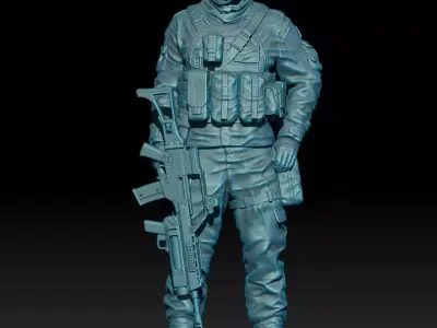 SPANISH SOLDIER IN AFGHANISTAN 02 3D print model