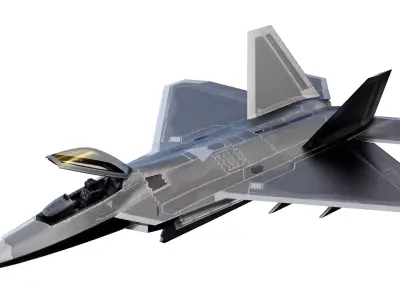 Lockheed Martin F-22 Raptor Low-poly 3D model