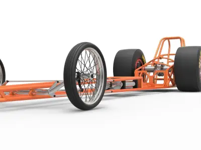 Chassis of front engined dragster 3D model
