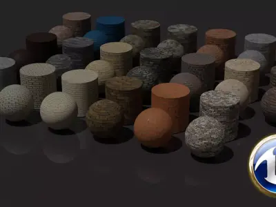 Free Unreal Engine 5 Brick and Walls Materials Pack Free low-poly 3D model