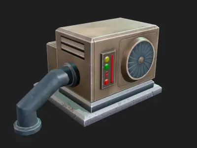 Stylized air conditioner Low-poly 3D model