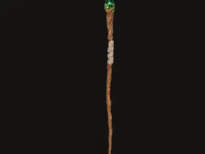 Staff 01 V2 Low-poly 3D model