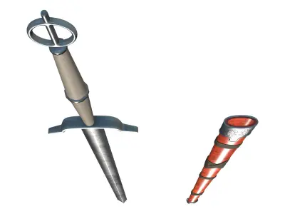 Fantasy Medieval Warrior Sword Low-poly 3D model