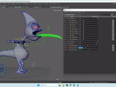Chamaleon character rigg Low-poly 3D model