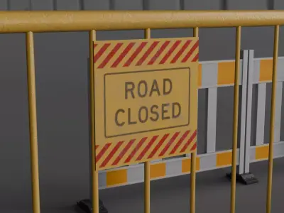 STREET BARRIER PACK Low-poly 3D model