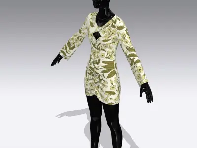 Woman Cloth Dress Low-poly 3D model
