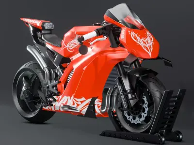 Futuristic Sport Racing Motorcycle 3D model