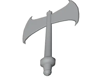  Medieval Double-Edged Axe Low-poly 3D model