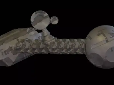 Discovery 1 low-poly Spaceship from Cosmical Odyssey Movie Free 3D model