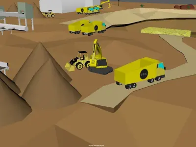 Gold mine Low poly version model Low-poly 3D model