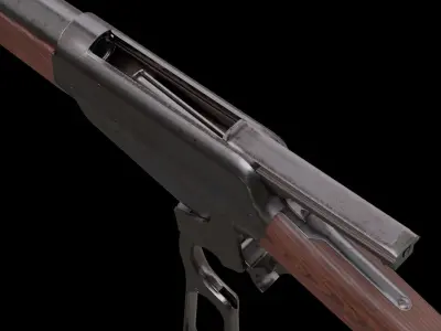 Winchester 1895 Lowpoly PBR Rifle Low-poly 3D model
