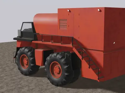 Open Pit Mine Service Truck Low-poly 3D model