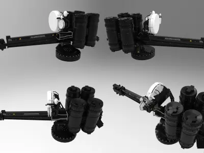 turret 3 futuristic weapon 3D model