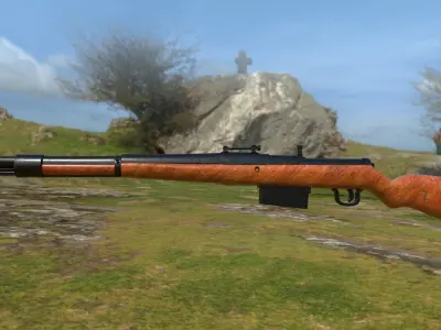 kar98 3d model rifle Low-poly 3D model