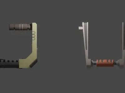2 sci-fi levers 3D model