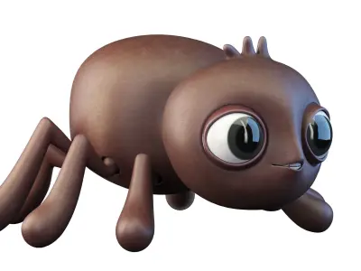 Cartoon Spider Character 3D model
