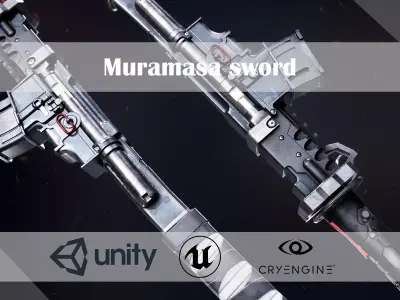 Muramasa sword Low-poly 3D model