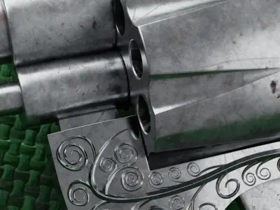 Revolver Gun Free low-poly 3D model