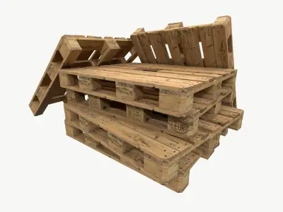 pallet type industrial cp8 3 sets of texture Low-poly 3D model