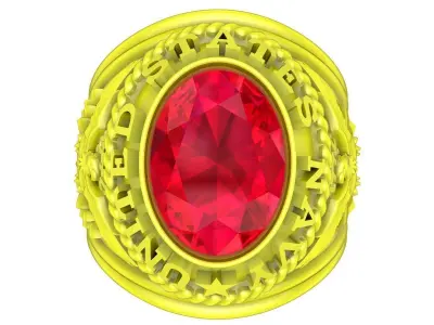 A5436 USA Army Ring 3D print model