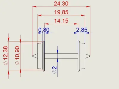 Wheels for model railways H0 Free 3D print model