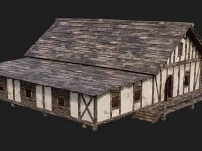 Old Medieval House 4K Textures GameReady 154 Low-poly 3D model