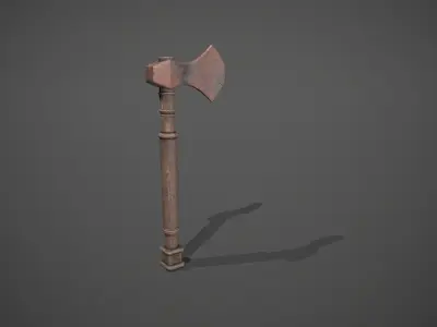Rusty Old Axe Low-poly 3D model