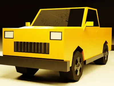Pickup truck Low-poly 3D model purchase