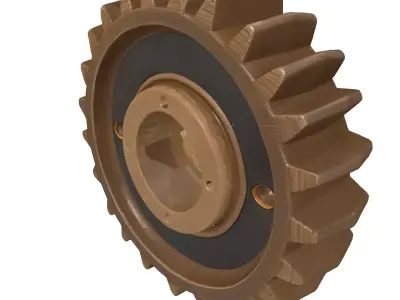 Metallic Gear Cogwheel Engine Part 3D model